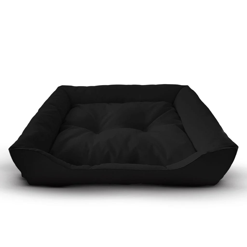 Paus, black M | Rectangular cosy bed for medium-sized pets