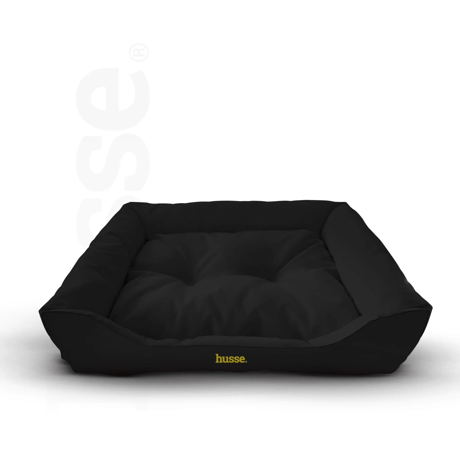 Paus, black S | Rectangular cosy bed for small-sized pets