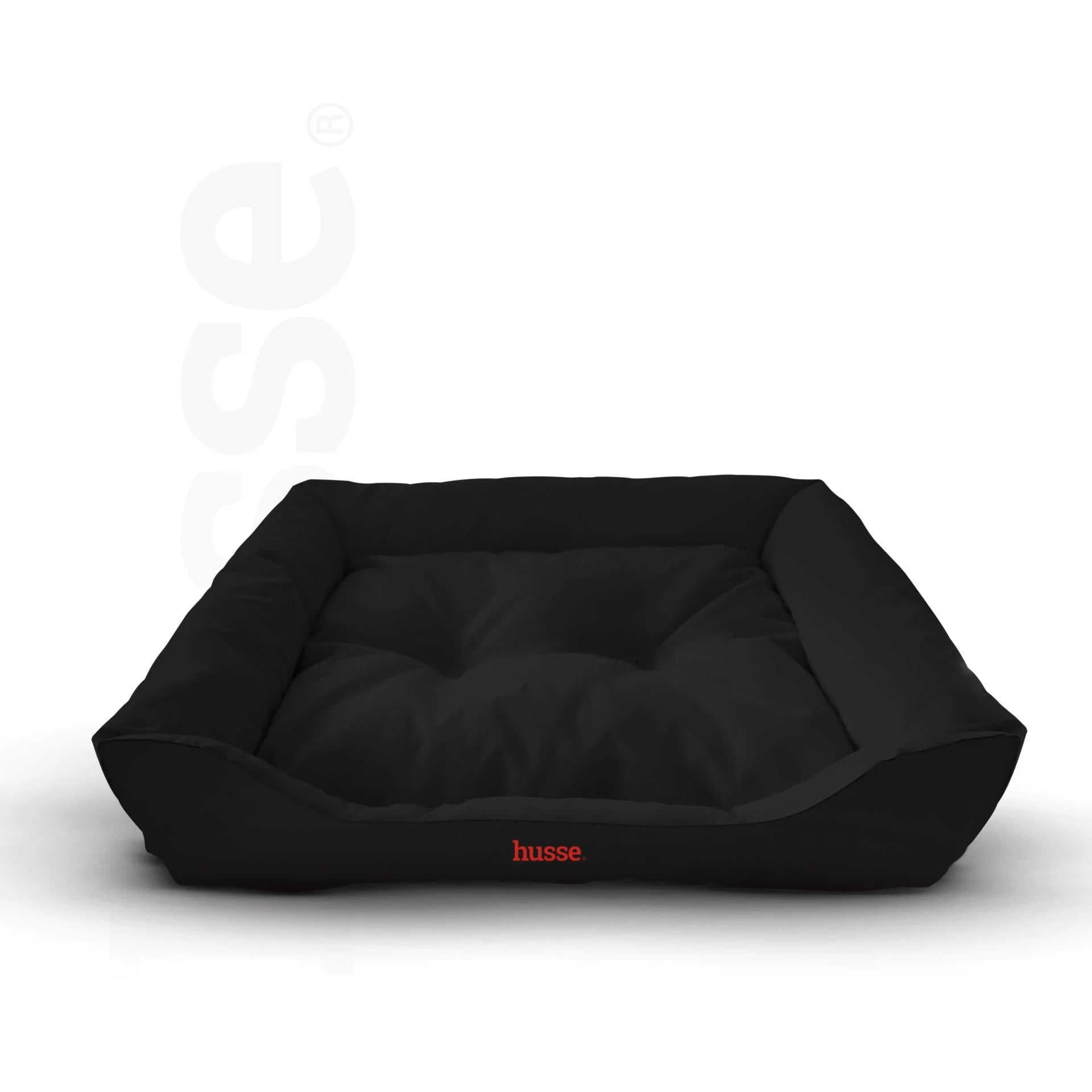 Paus, black S | Rectangular cosy bed for small-sized pets